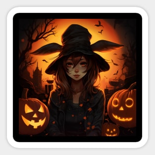 Halloween witch girl Sticker